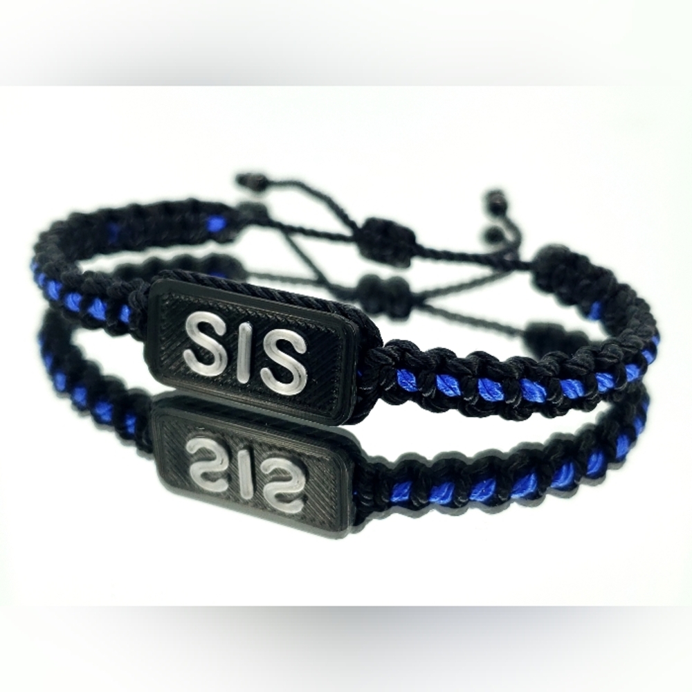 Police Thin blue line sister bracelet, police sister bracelet, customizable gift